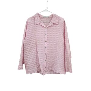 Cut Loose Women's Textured Button Front Boxy Fit Shirt - M
